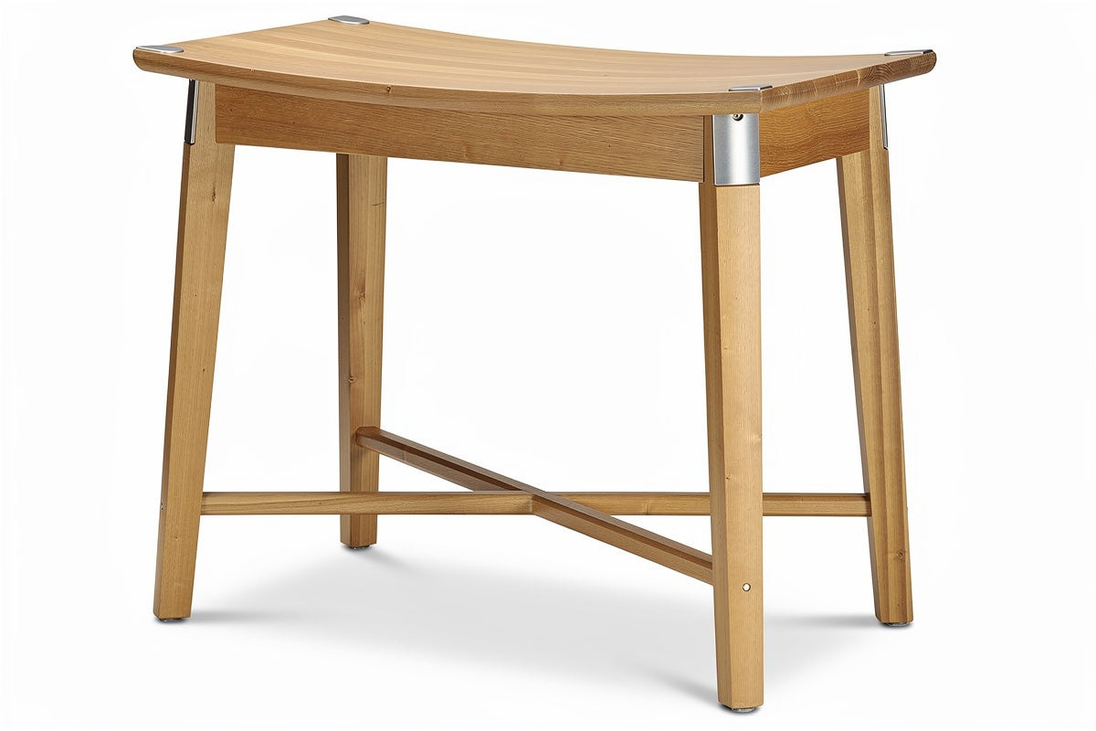 "Moderne Bamboe Kruk met Elegante Boogvorm"