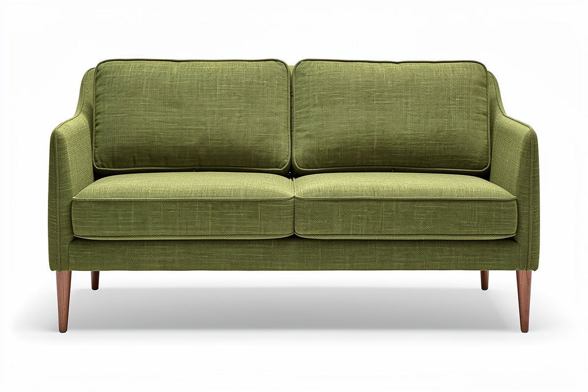 "Moderne Groene Tweezitbank met Houten Poten"