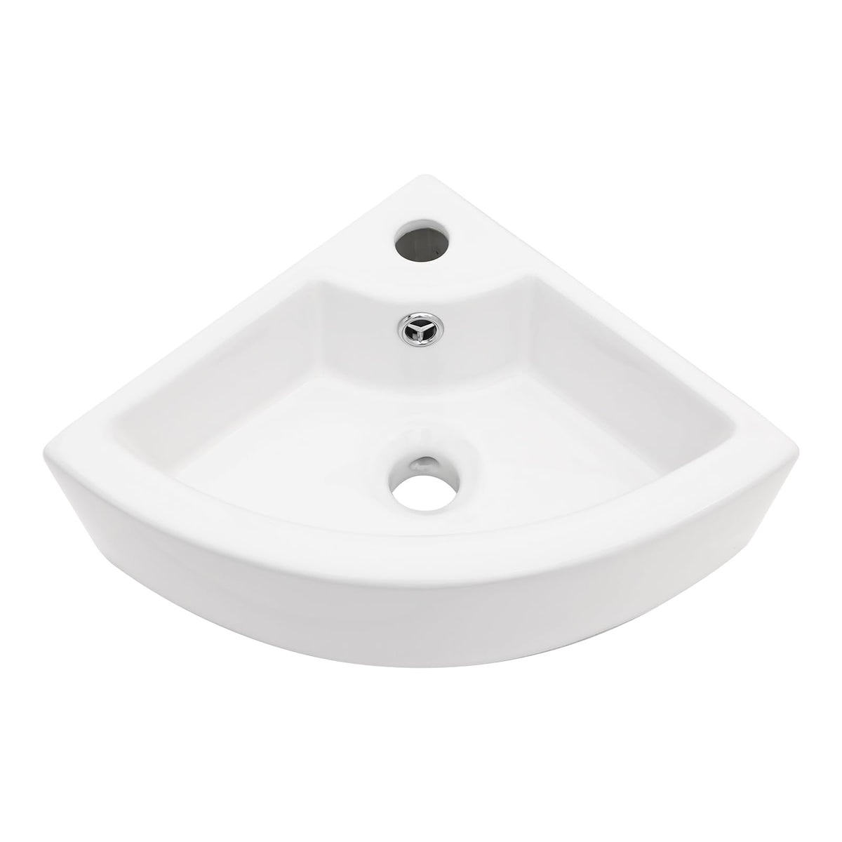 Lordear Wall Mounted Vessel Sink 16x11 Inch, U-Shape White Porcelain Bathroom Sink with Black Faucet and Support Pedestal Legs, Wall Hung Vanity Sink with Towel Rack for Small Bathrooms