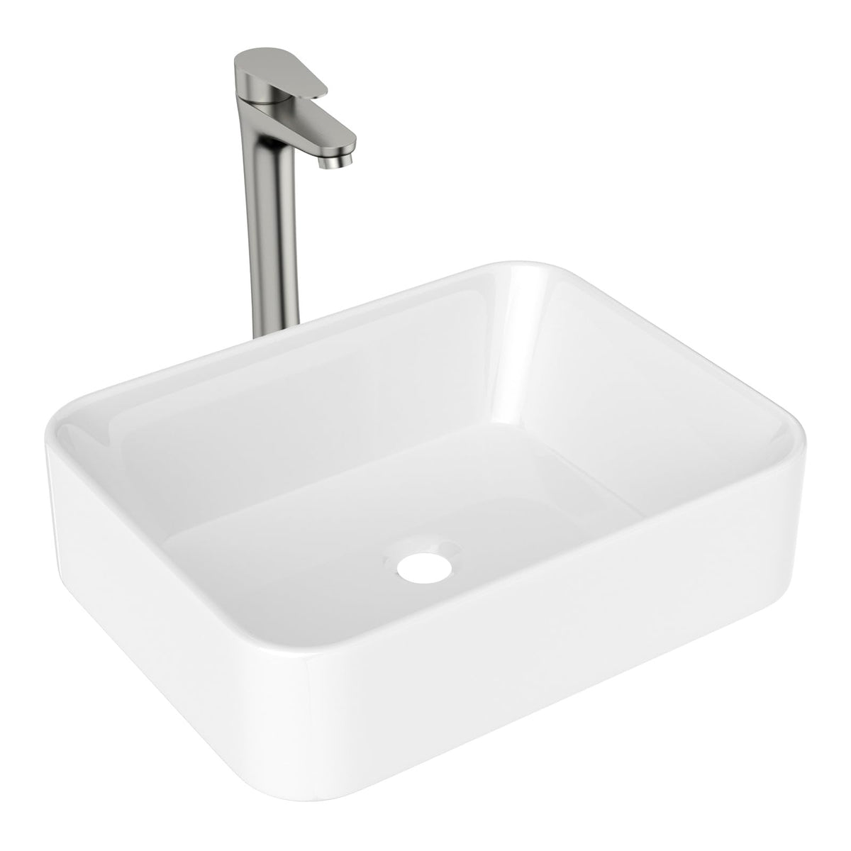 Lordear Wall Mounted Vessel Sink 16x11 Inch, U-Shape White Porcelain Bathroom Sink with Black Faucet and Support Pedestal Legs, Wall Hung Vanity Sink with Towel Rack for Small Bathrooms