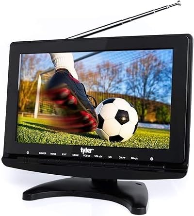 Tyler TTV706 10â Portable Widescreen 1080P LCD TV with Detachable Antennas, HDMI, USB, RCA, FM Radio, Built in Digital Tuner, AV Inputs, AC/DC, (3) Antennas, and Remote Control