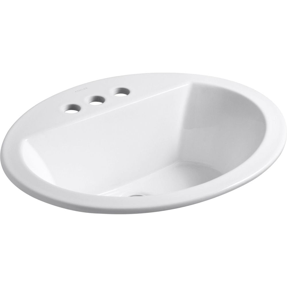 Kohler K-2699-4-7 vitreous China Drop-In oval Bathroom Sink, 21 x 21 x 9.8 inches, Black/Black