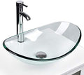 YOURLITE Bathroom Artistic Vessel Sink, Tempered Glass Countertop Bowl Sink