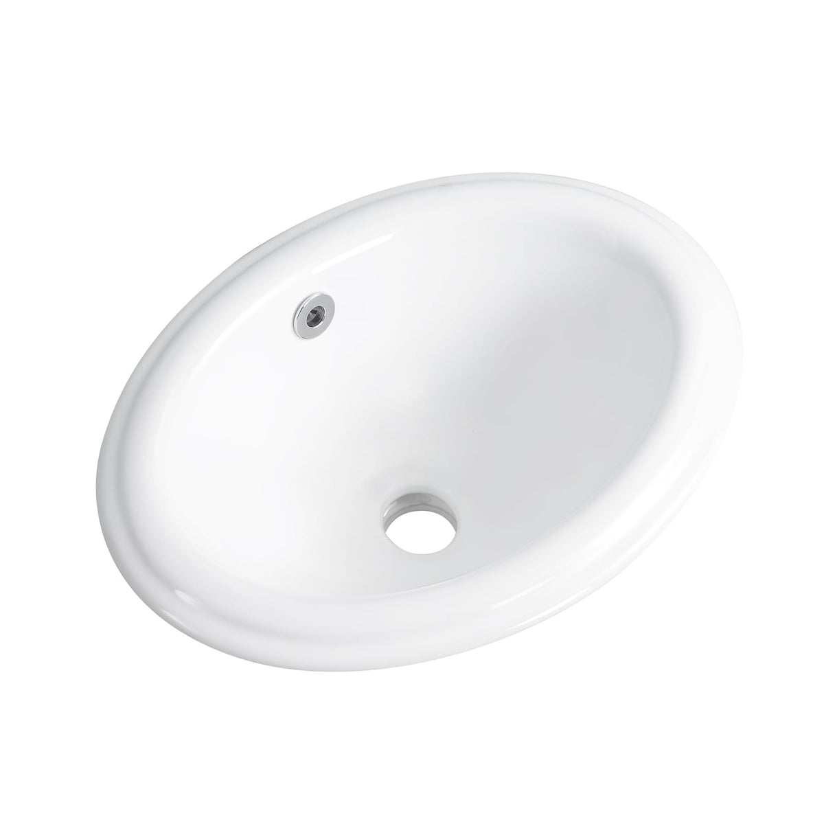 Bathroom Vessel Sink 16.7" X 12.6" Semi Recessed Bathroom Sink Rectangular Drop In Bathroom Sinks with Overflow White Ceramic Vessel Sinks for Bathroom Modern Above Counter Basin Vanity Sink