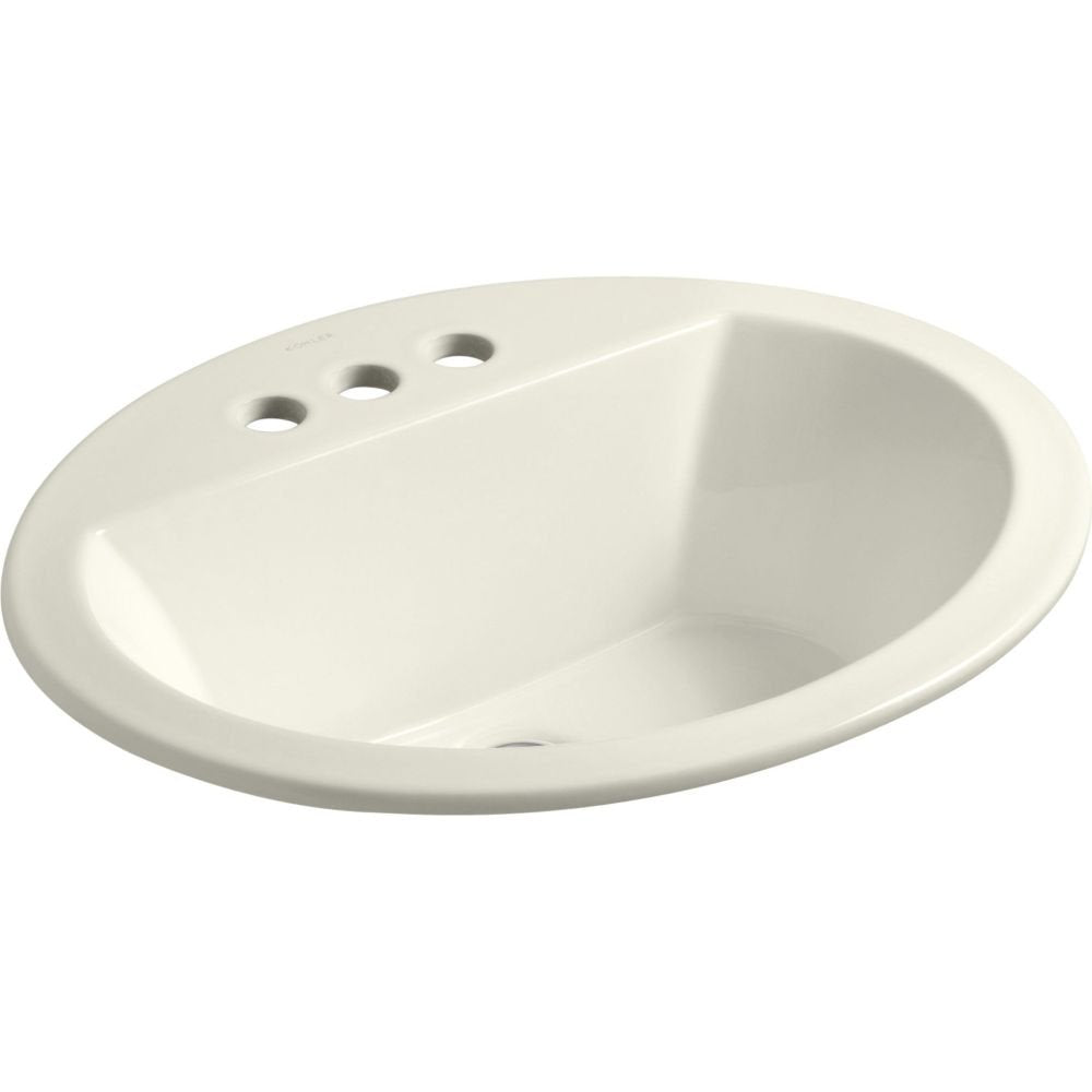 Kohler K-2699-4-7 vitreous China Drop-In oval Bathroom Sink, 21 x 21 x 9.8 inches, Black/Black