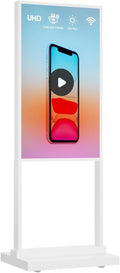 32 inch Digital Signage Kiosk 700 nits FHD Ultra-Bright Advertising Screen Floor Standing Digital Poster for Retail Displays and Trade Show Display Free Web Content Editor Android USB