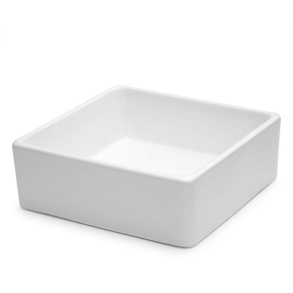 Kichae 16"x12" Vessel Sink Rectangle - Modern Above Matte Black Porcelain Ceramic Bathroom Vessel Vanity Sink Bowl Art Basin