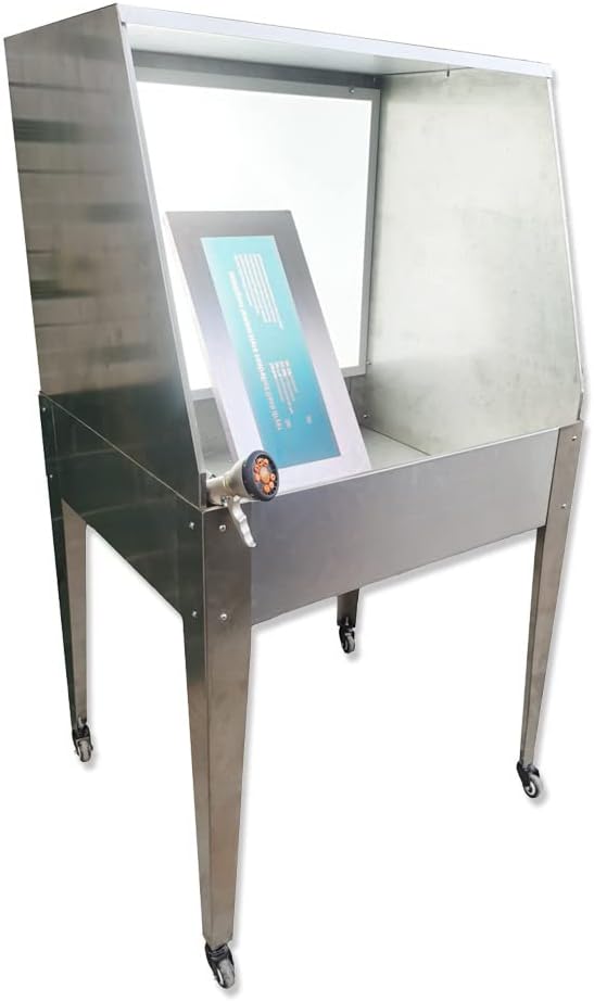 CALCA 40W Screen Printing Steel Washout Booth 33.8in w/Backlit System with 9 Spary Patters