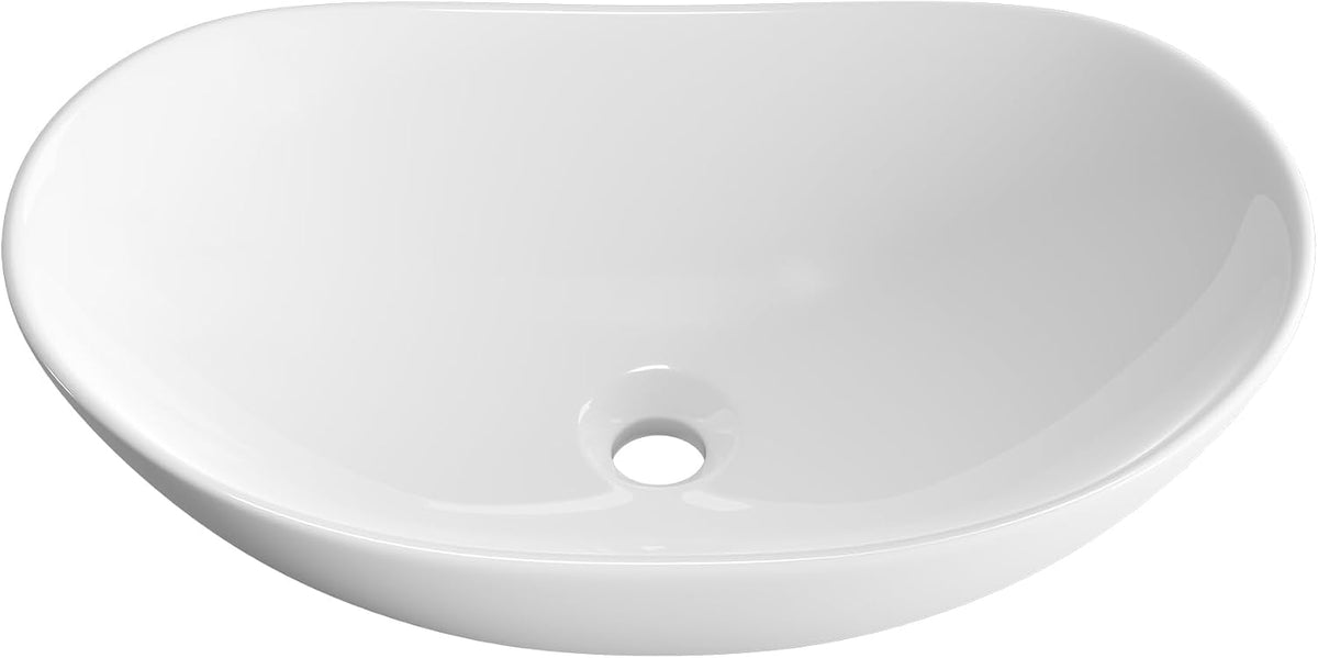 Large Bathroom Vessel Sinks: 24â³x14â³ Oval Bathroom Sink Bowl, Countertop Bathroom Sinks Ceramic Bathroom Vanity Sink Modern Vessel Sinks for Bathrooms