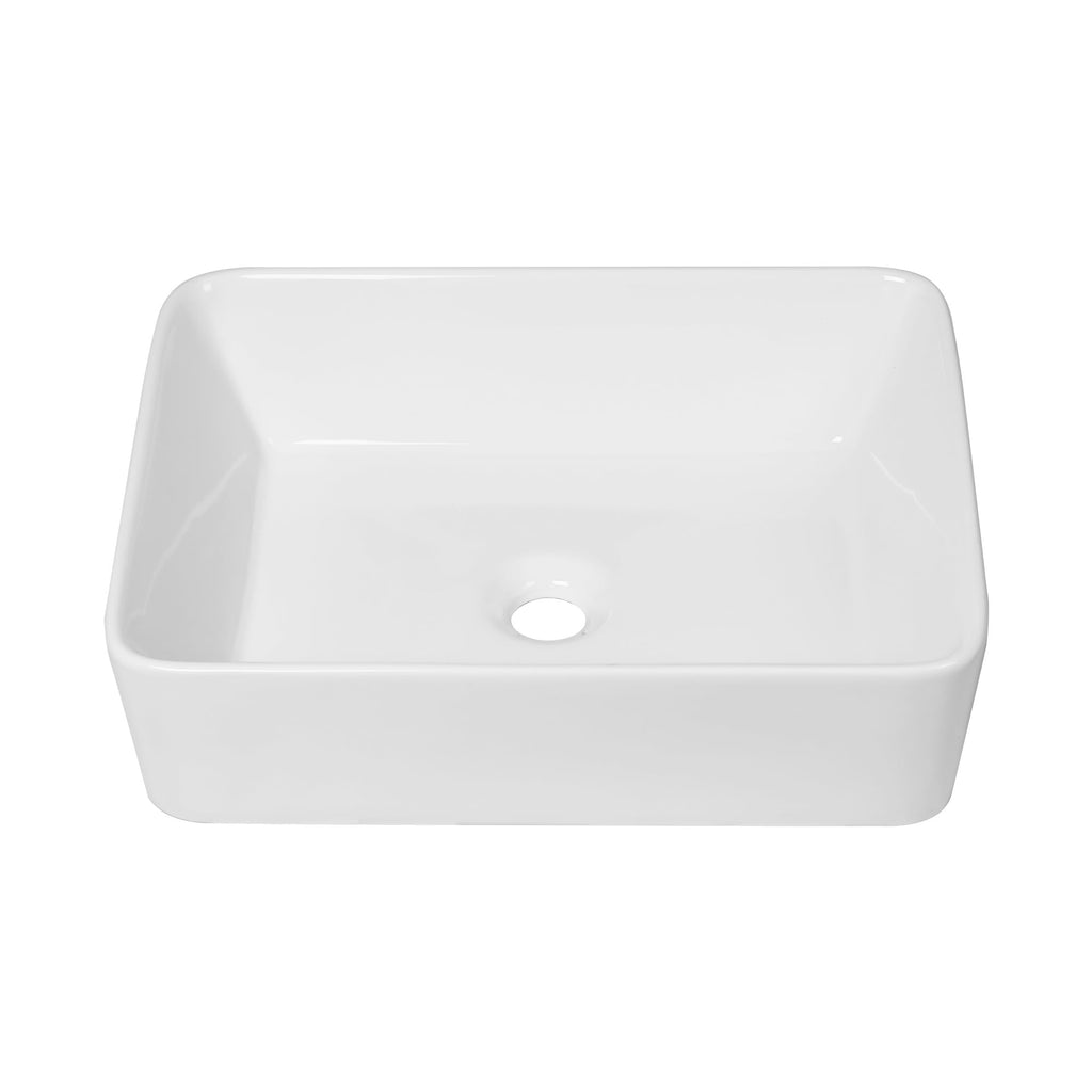Sarlai Black Vessel Sink Rectangular - 24"x14" Modern Bathroom Vessel Sink Rectangle Above Counter Black Ceramic Porcelain Lavatory Vanity Sink Art Basin