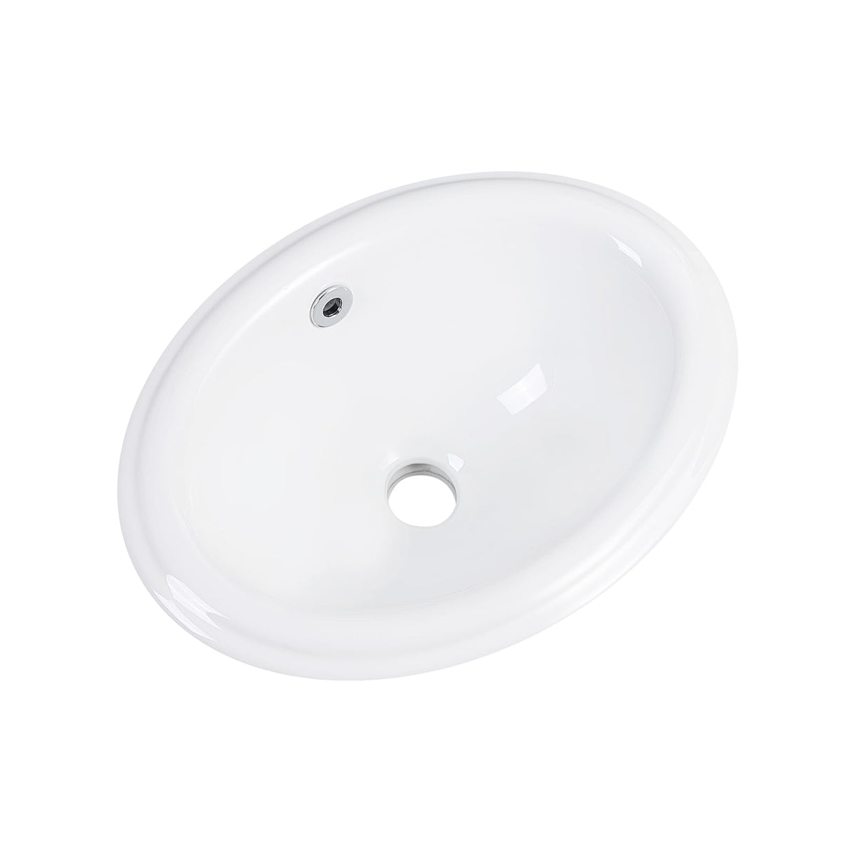 Small Bathroom Vessel Sink 16.7'' x 12.6'' Semi Recessed Bathroom Sink Rectangular Drop-in Vanity Sink with Overflow White Ceramic Modern Art Basin
