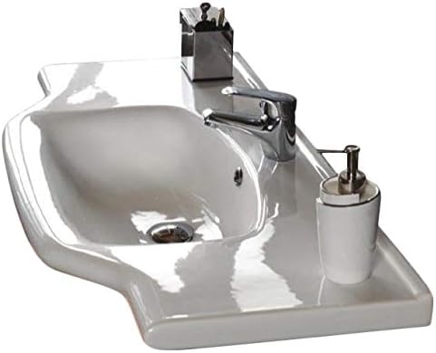 081200-U-One Hole Yeni Klasik Rectangular Ceramic Wall Mounted/Self Rimming Bathroom Sink, White