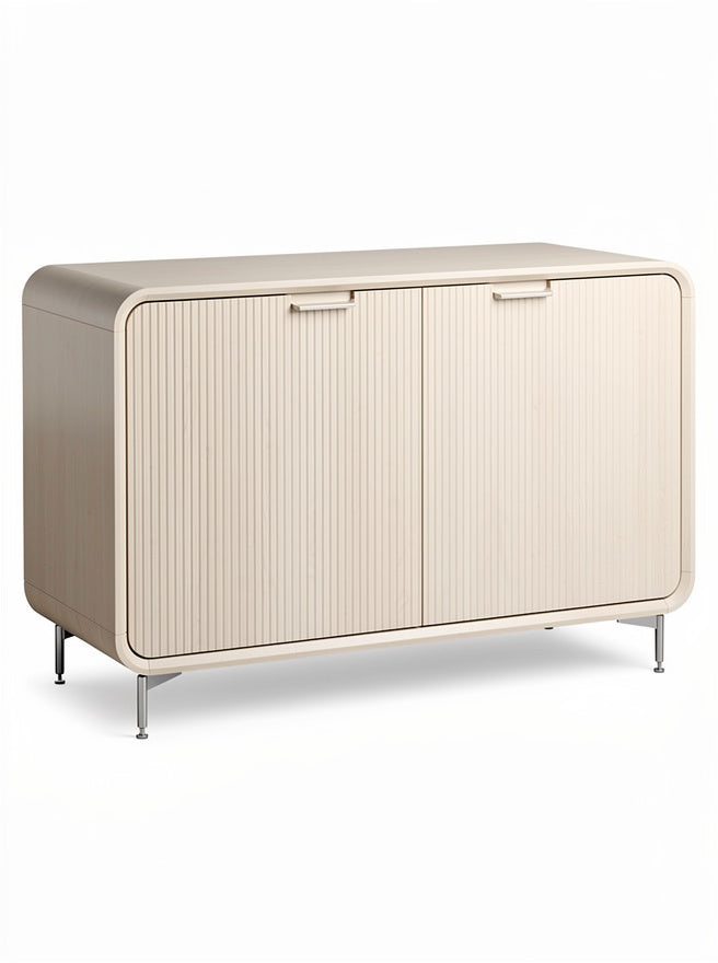 Moderne kast met ribbelstructuur en metallic poten