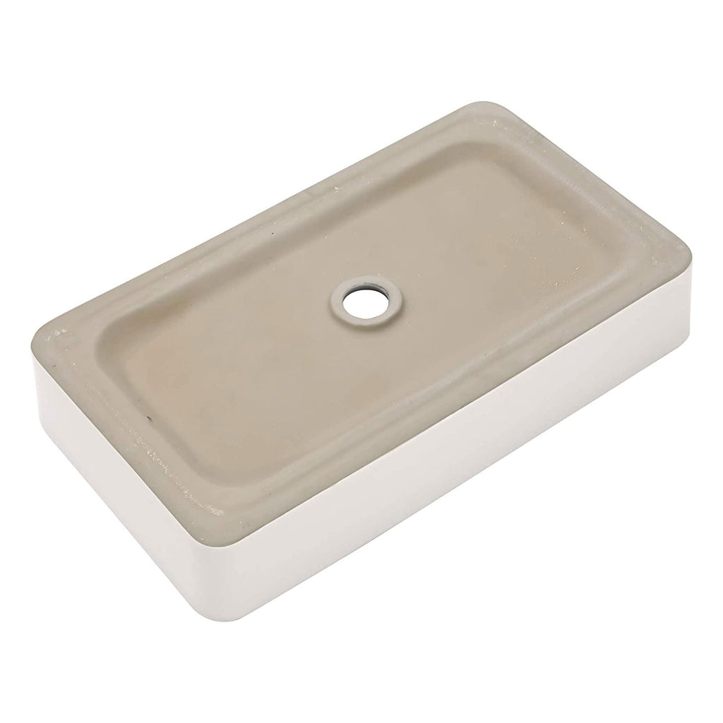 Sarlai Black Vessel Sink Rectangular - 24"x14" Modern Bathroom Vessel Sink Rectangle Above Counter Black Ceramic Porcelain Lavatory Vanity Sink Art Basin
