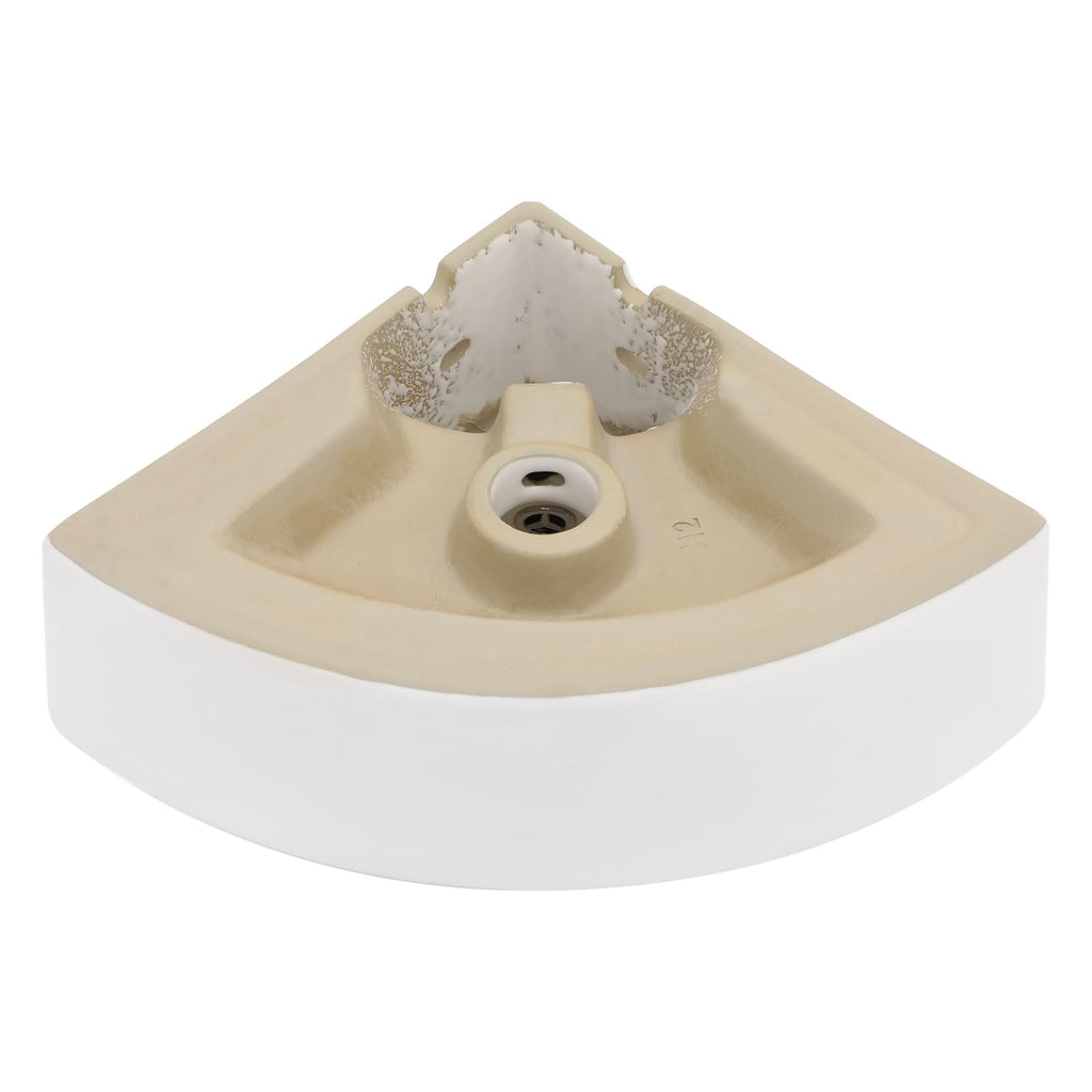 Lordear Wall Mounted Vessel Sink 16x11 Inch, U-Shape White Porcelain Bathroom Sink with Black Faucet and Support Pedestal Legs, Wall Hung Vanity Sink with Towel Rack for Small Bathrooms