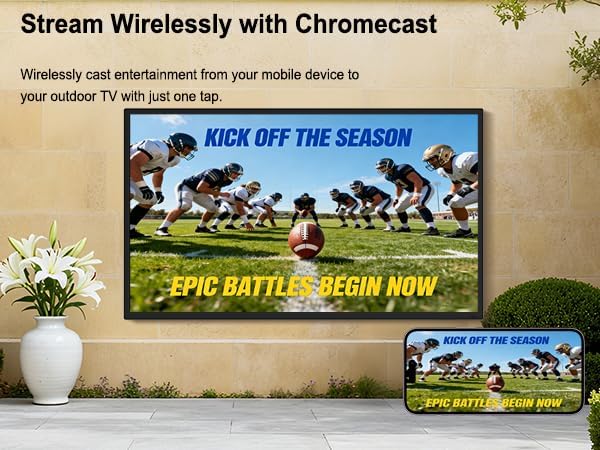 360SPB 55 Inch Outdoor TV, 1000 Nits 4K Smart TV, IP65 Waterproof