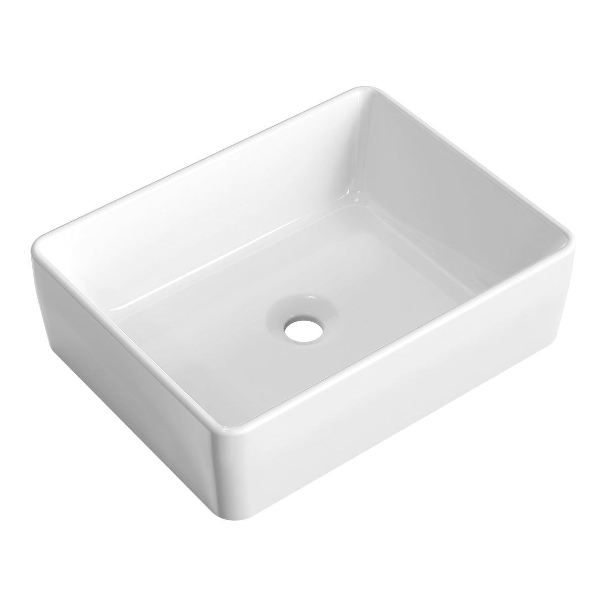 KES Matte Black 20 Inch Bathroom Vessel Sink Above Counter Rectangular Countertop Sink for Cabinet Lavatory Vanity, Ceramic, BVS123S50-BK
