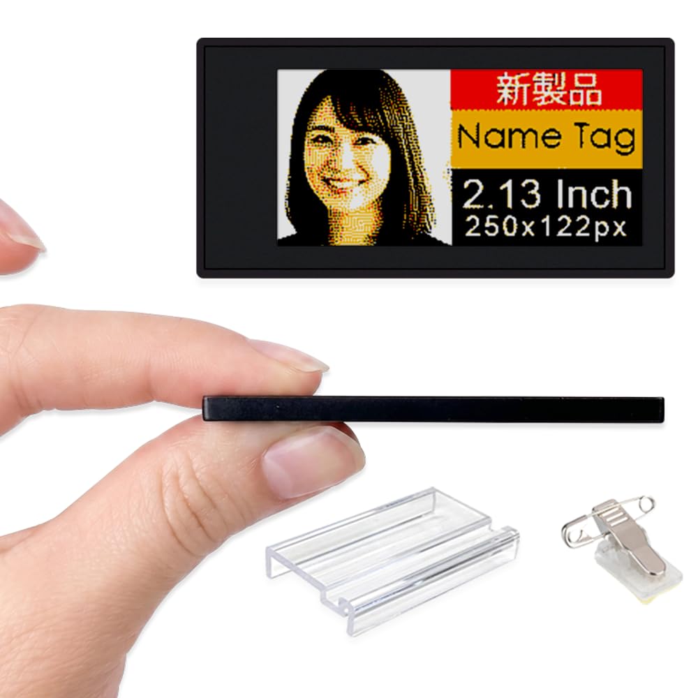 [Santek] EZ Sign NFC E-Paper Display â No Battery, Ultra-Thin 0.13â, Rewritable 4-Color Digital Display, App-Controlled (iOS/Android/PC), IP65 (Silver, 2.9" 6pcs, No Stand and Clip Included)