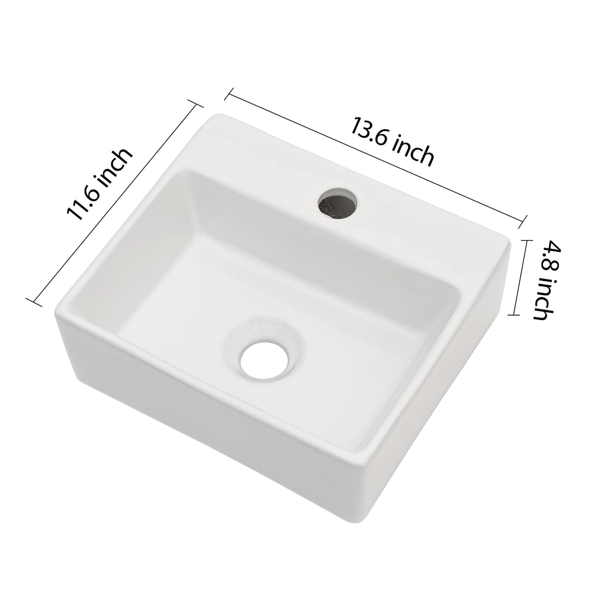 Lordear Wall Mounted Vessel Sink 16x11 Inch, U-Shape White Porcelain Bathroom Sink with Black Faucet and Support Pedestal Legs, Wall Hung Vanity Sink with Towel Rack for Small Bathrooms