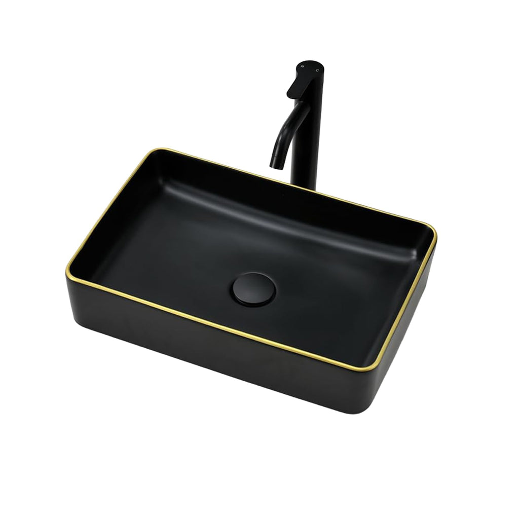 20 inch Black Vessel Sink Rectangular 20x14 Bathroom Above Counter