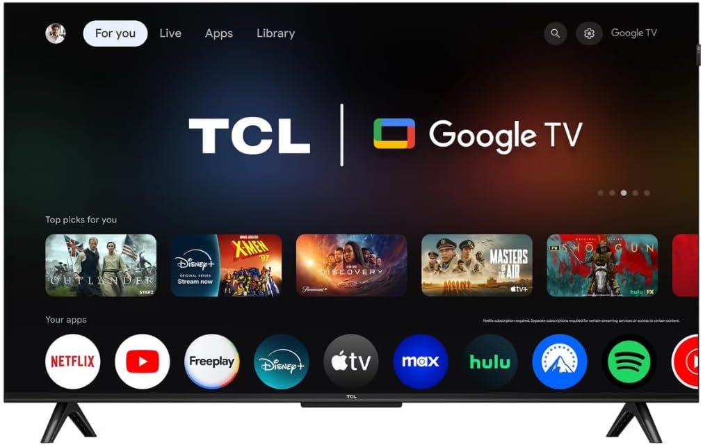 TCL 43" Q51K Series Q-LED 4K UHD HDR Smart TV with Google TV Dolby Vision, Dolby Atmos, Motion Rate 240, HDR 10+, Auto Game Mode + Free Wall Mount (2025) (Renewed)