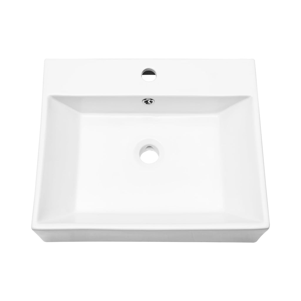 Sarlai Black Vessel Sink Rectangular - 24"x14" Modern Bathroom Vessel Sink Rectangle Above Counter Black Ceramic Porcelain Lavatory Vanity Sink Art Basin
