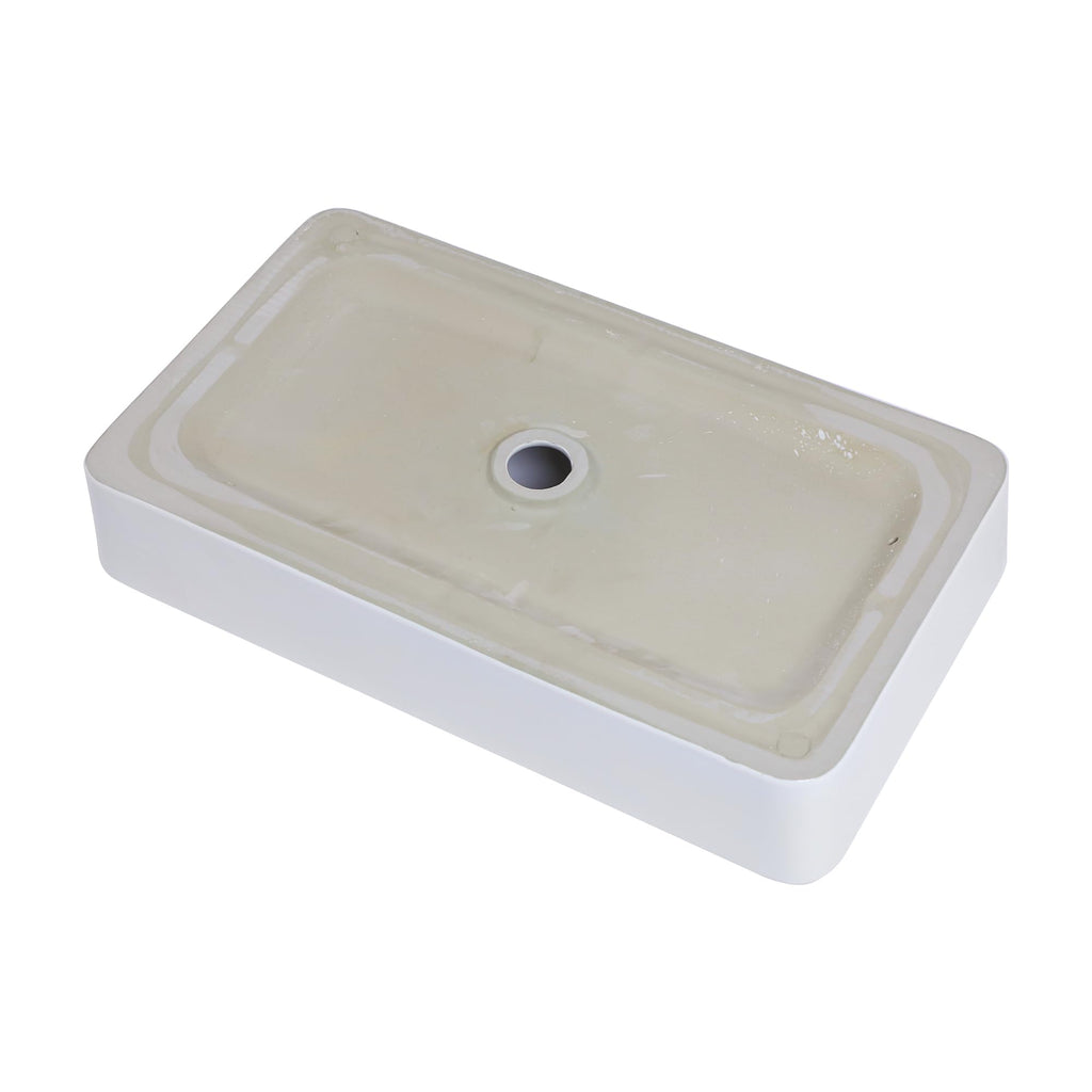 Sarlai Black Vessel Sink Rectangular - 24"x14" Modern Bathroom Vessel Sink Rectangle Above Counter Black Ceramic Porcelain Lavatory Vanity Sink Art Basin