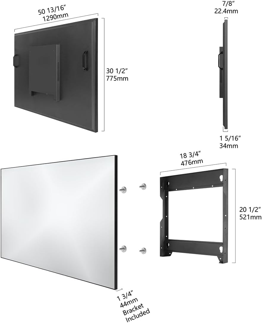 Soulaca 55 inches Smart Waterproof Mirror TV 4K UHD webOS Built-in ATSC DTV Tuner Voice Control, Large Bathroom & Indoor Hotel Resort Television Wall-Mount Big Screen Pool