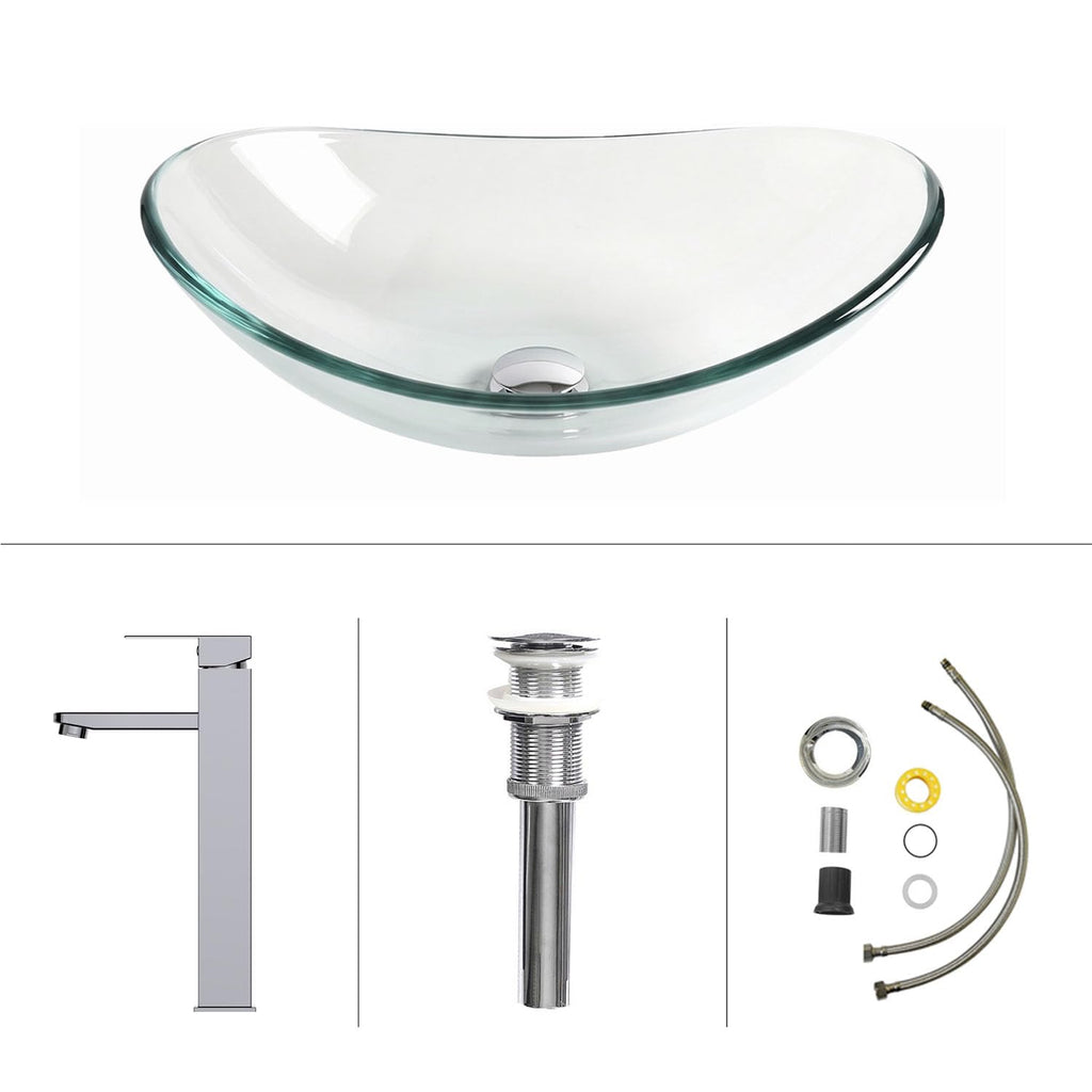 Bathroom Leaf Shape Artistic Glass Vessel Sink, Brown