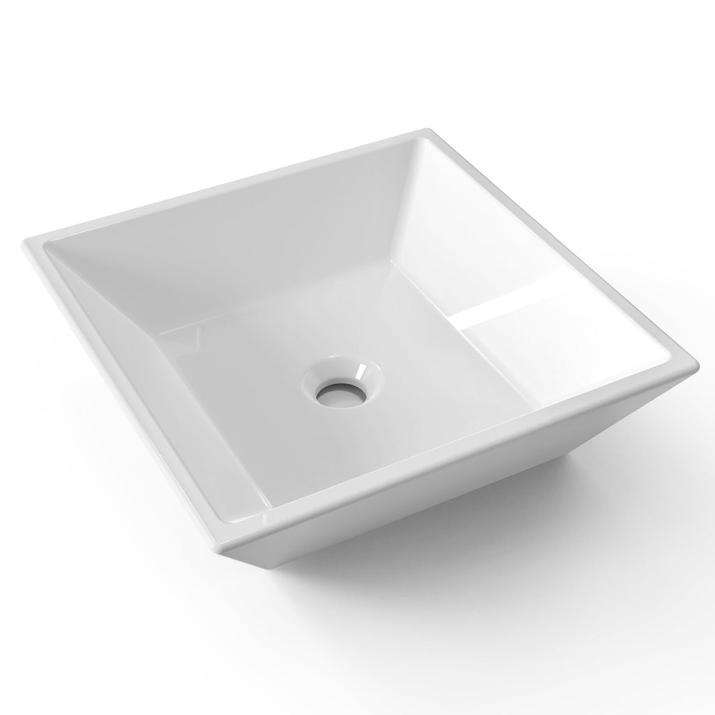 KES Matte Black 20 Inch Bathroom Vessel Sink Above Counter Rectangular Countertop Sink for Cabinet Lavatory Vanity, Ceramic, BVS123S50-BK