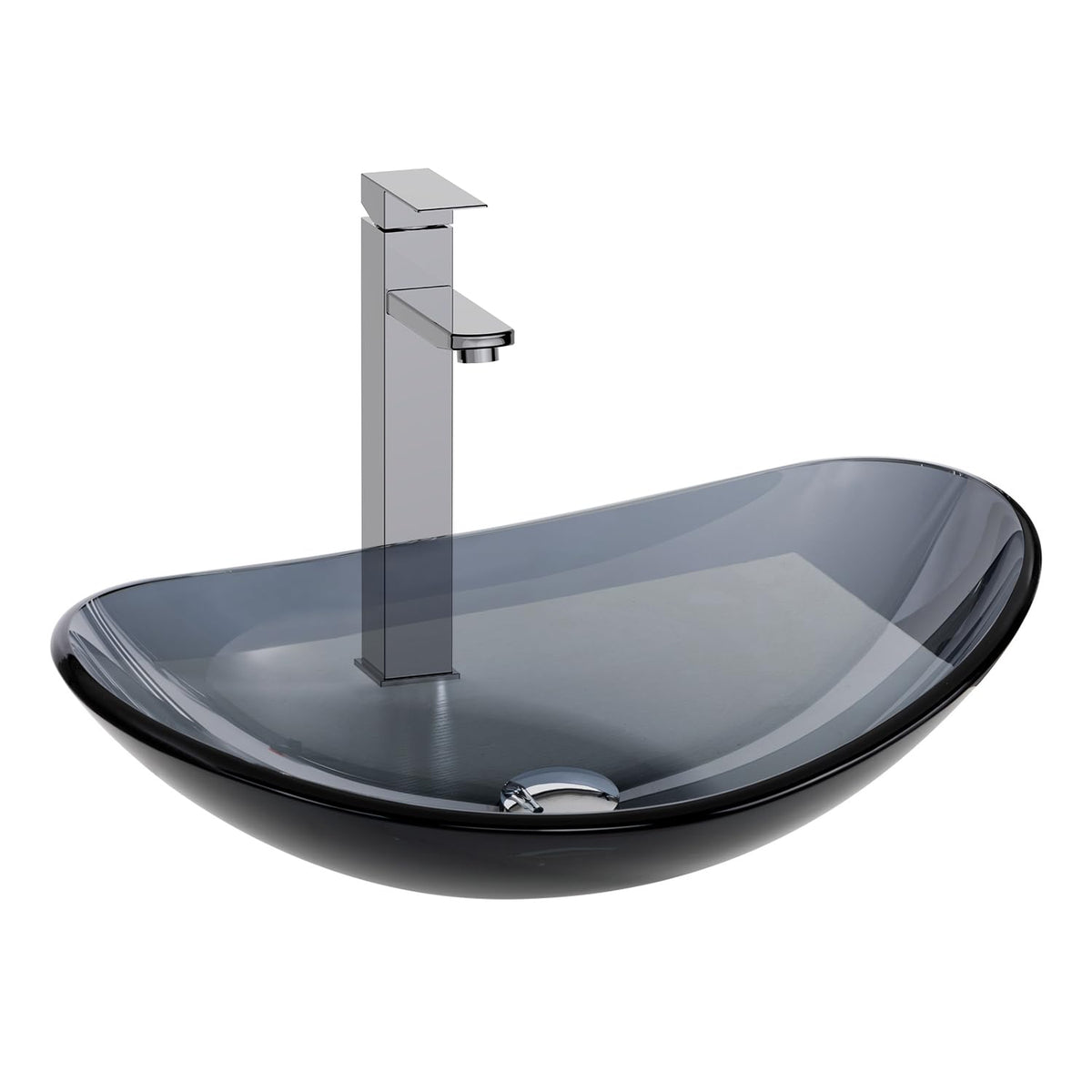 Bathroom Leaf Shape Artistic Glass Vessel Sink, Brown