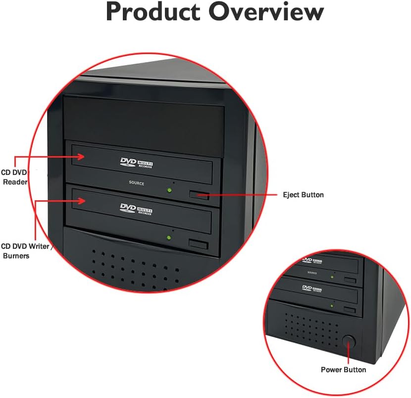 AutoDupe Easy to USE STANDALONE 24X 1 to 1 CD DVD Burner Writer Drive Duplicator Tower