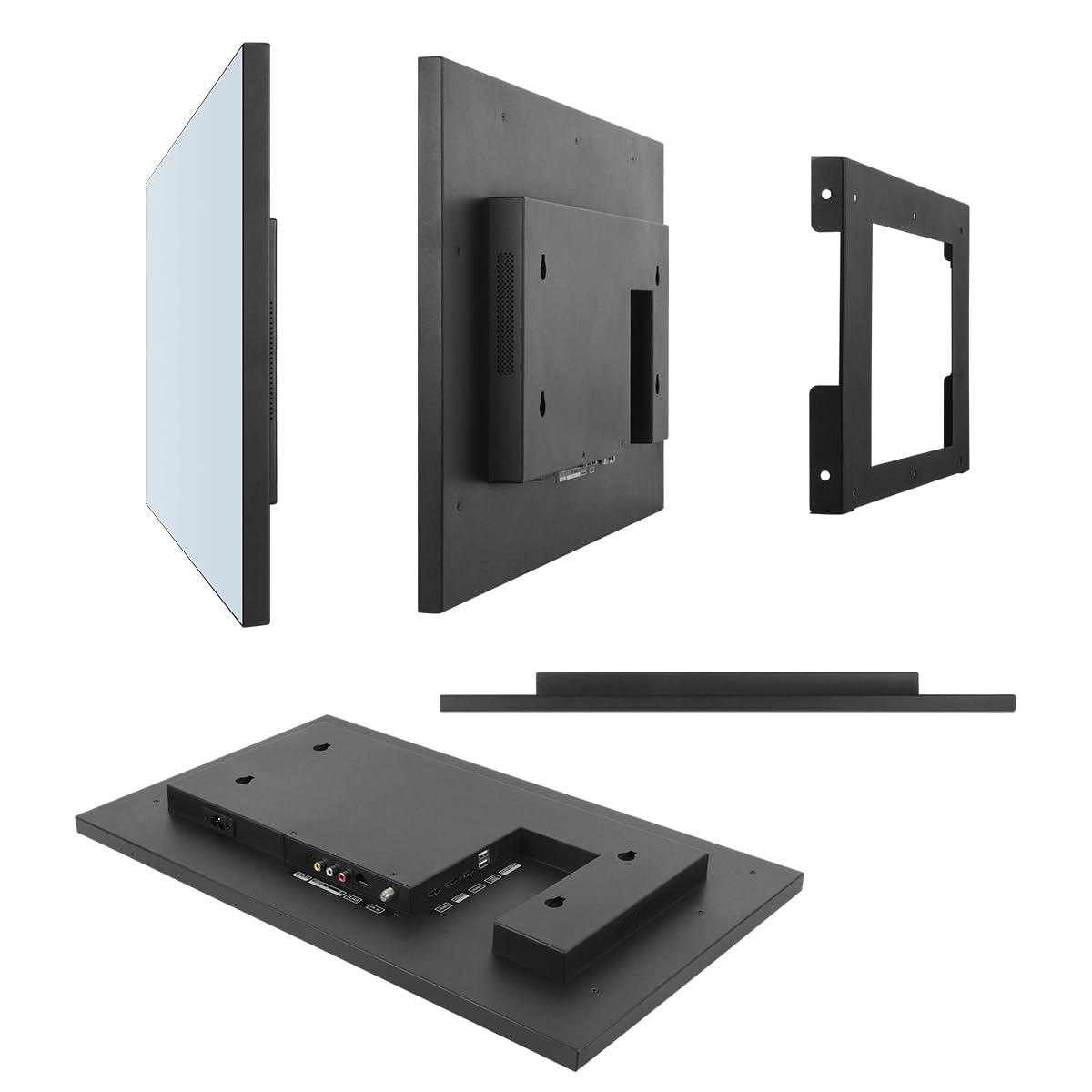 Soulaca 55 inches Smart Waterproof Mirror TV 4K UHD webOS Built-in ATSC DTV Tuner Voice Control, Large Bathroom & Indoor Hotel Resort Television Wall-Mount Big Screen Pool