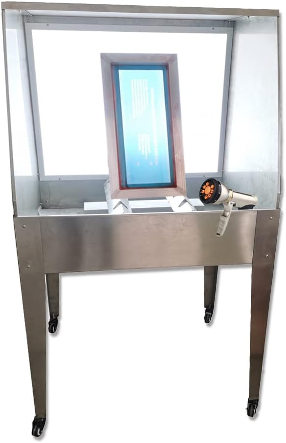 CALCA 40W Screen Printing Steel Washout Booth 33.8in w/Backlit System with 9 Spary Patters