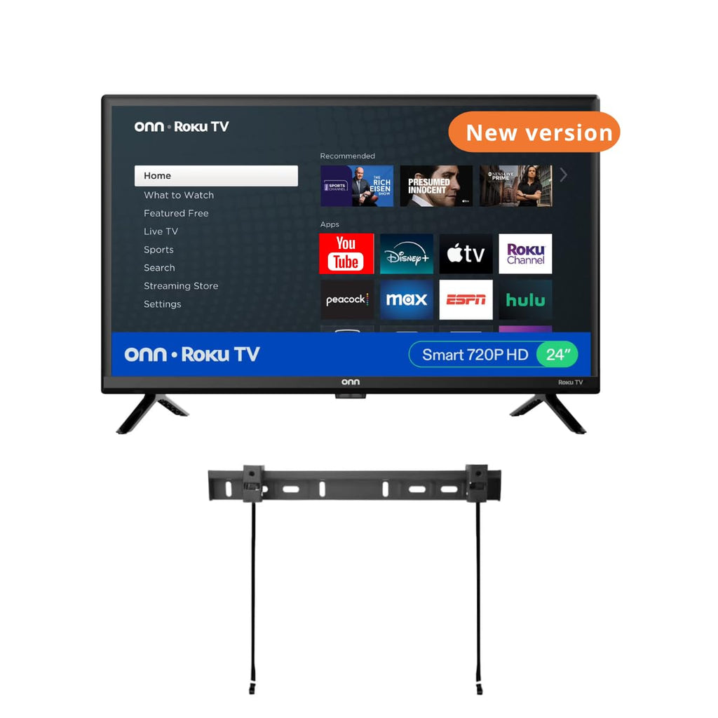ONN 32-inch Roku Smart TV LED + Free Wall Mount with Wi-Fi Connectivity and Mobile App | Flat Screen TV Compatible with Apple Home Kit | Alexa and Google Assistant (Renewed)