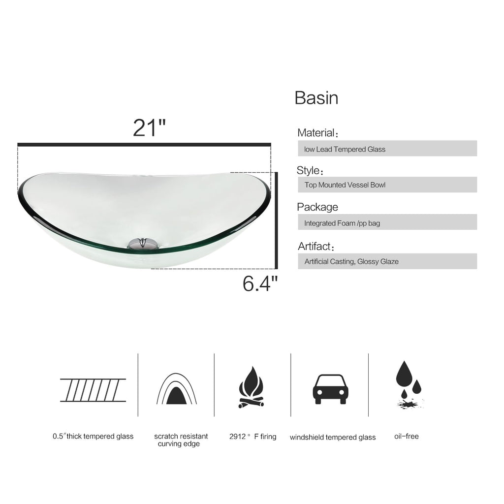 Bathroom Leaf Shape Artistic Glass Vessel Sink, Brown
