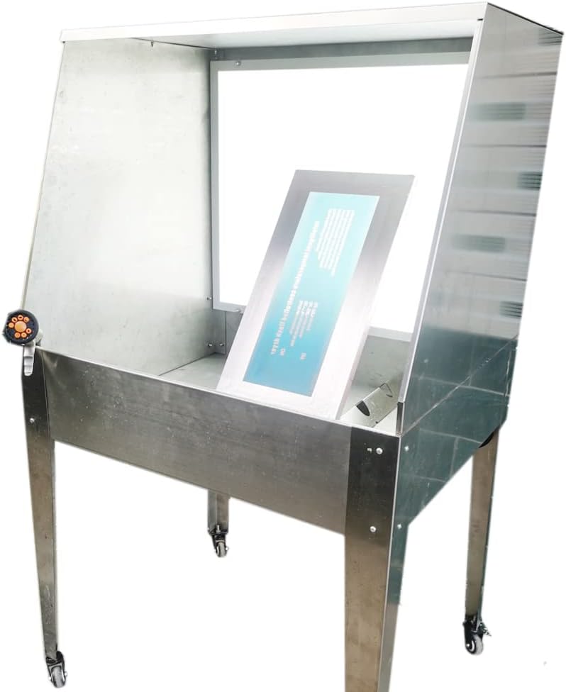 CALCA 40W Screen Printing Steel Washout Booth 33.8in w/Backlit System with 9 Spary Patters
