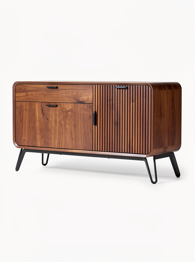 Moderne Eikenhouten Dressoir met Strak Design en Metalen Poten