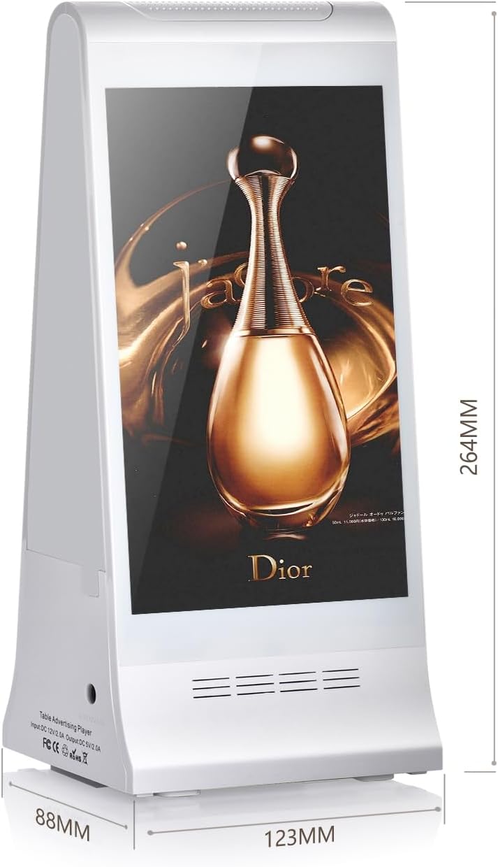 WeADS Double-Sided Digital Signage Display, Rechargeable 23,200mAh Battery with Phone Charging Function, Portable Digital Menu Board, Chalk Board Sign & Sign Holder for Business & Commercial Use(White)