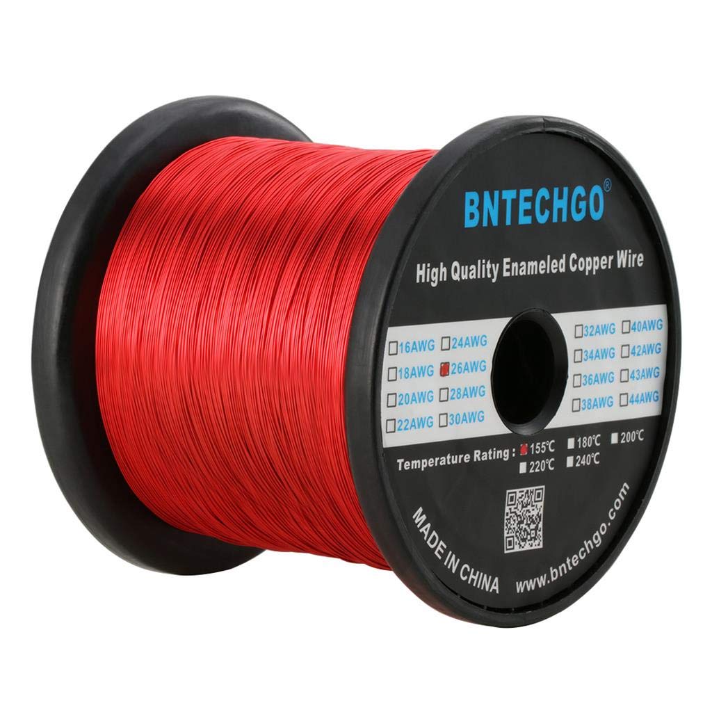 BNTECHGO 24 AWG Magnet Wire 3 lb Red Enameled Copper Wire 0.0197"(0.50mm)