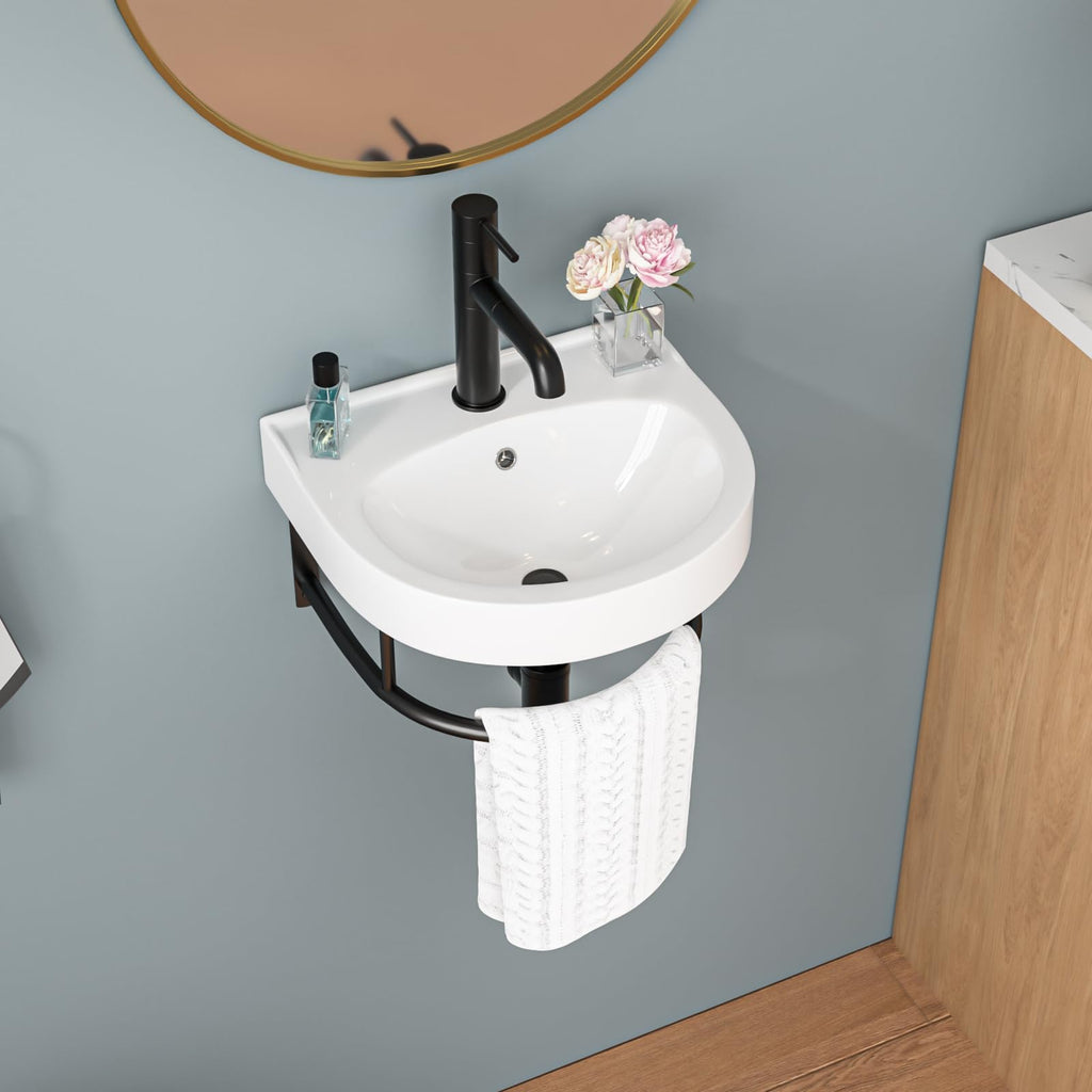 Sarlai Black Vessel Sink Rectangular - 24"x14" Modern Bathroom Vessel Sink Rectangle Above Counter Black Ceramic Porcelain Lavatory Vanity Sink Art Basin