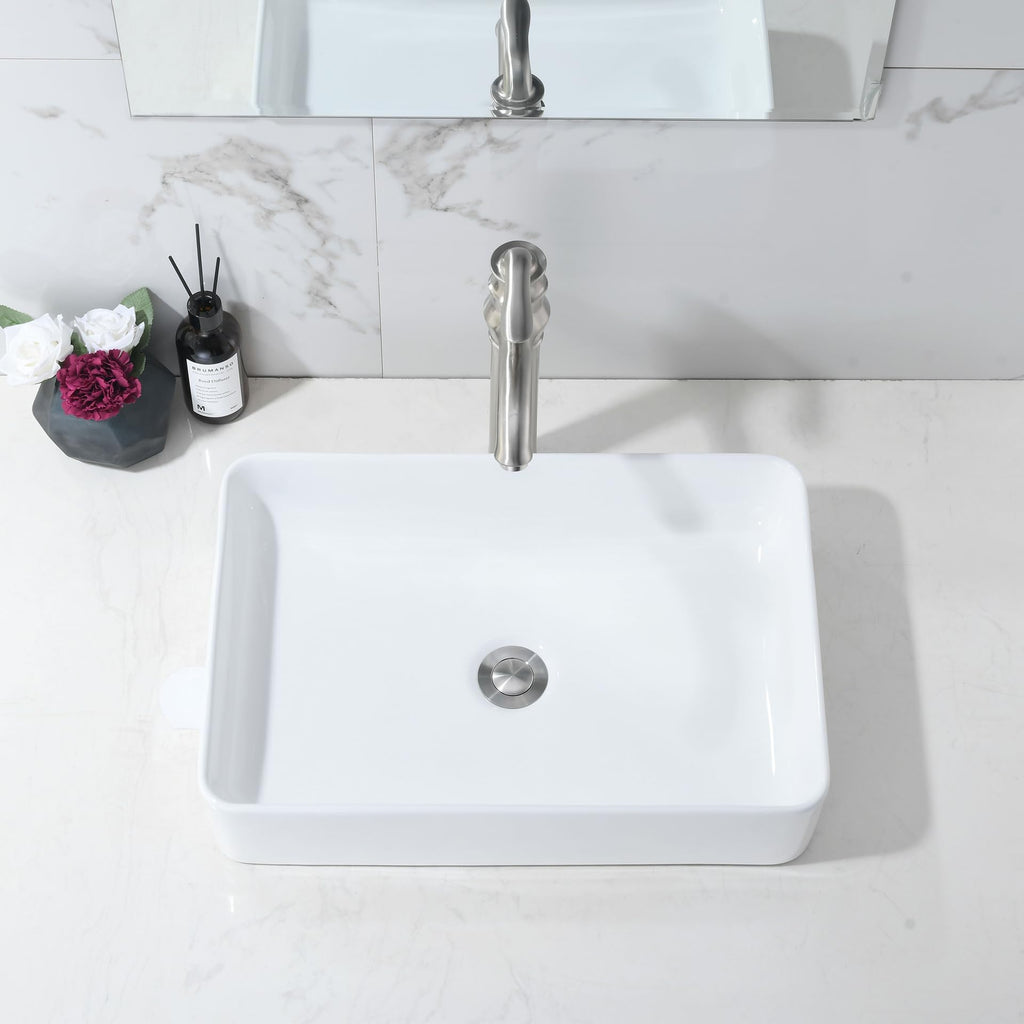 20 inch Black Vessel Sink Rectangular 20x14 Bathroom Above Counter