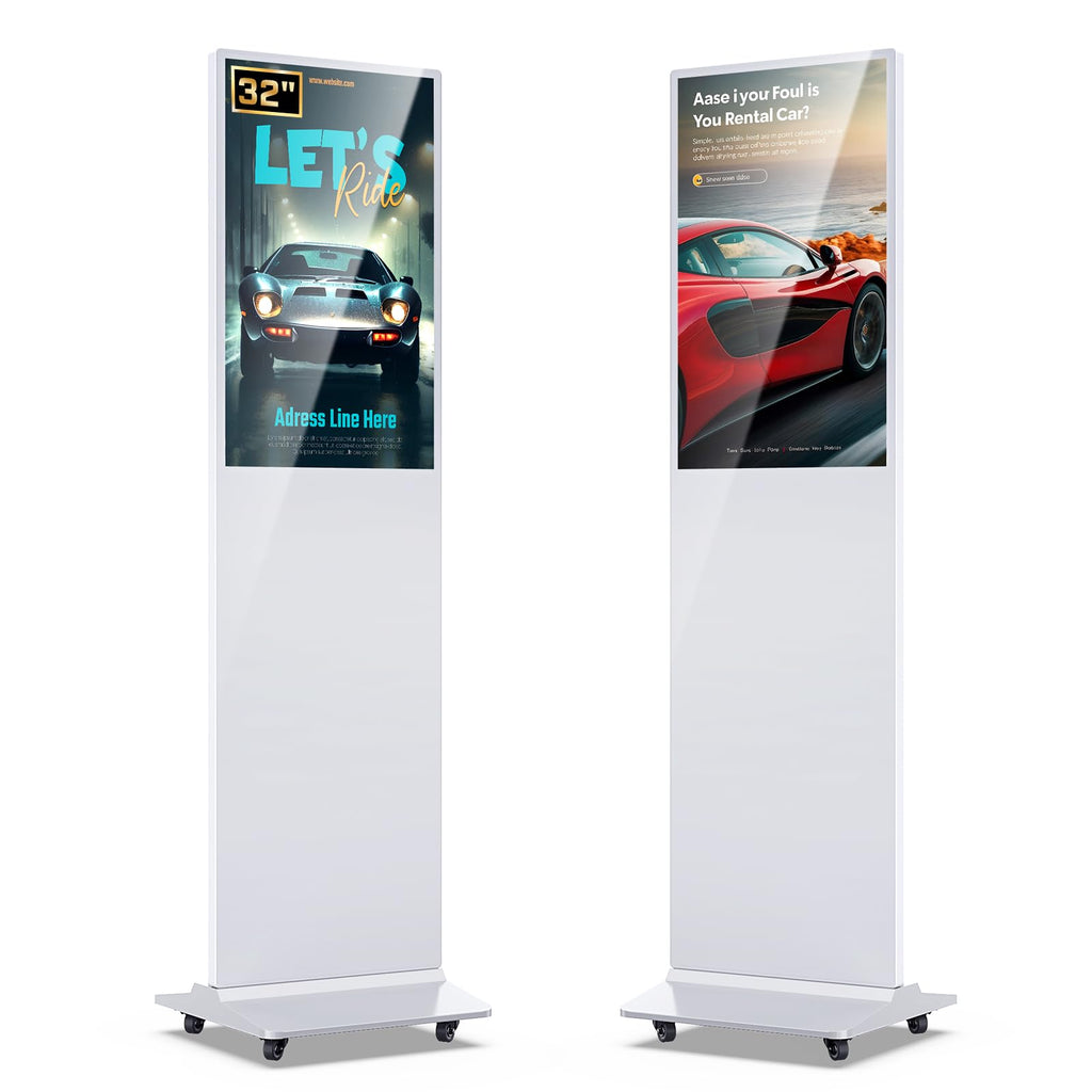 MWE 43 Inch Indoor Floor Standing Digital Signage Advertising Display Kiosk LCD Screen Commercial Totem Android System Vertical Poster with Auto Media Player