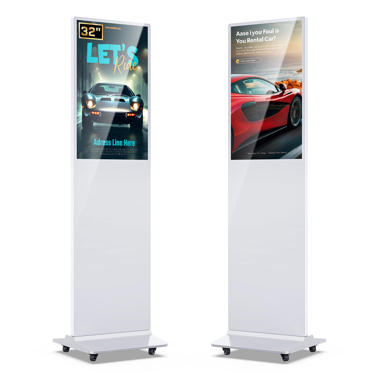 MWE 43 Inch Indoor Floor Standing Digital Signage Advertising Display Kiosk LCD Screen Commercial Totem Android System Vertical Poster with Auto Media Player