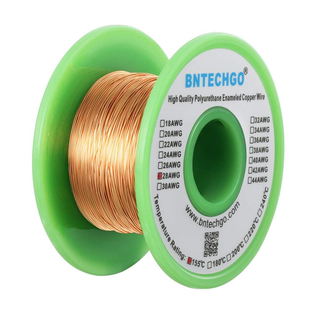BNTECHGO 28AWG Magnet Wire 3lb Natural Enameled Copper Wire 0.0122"(0.31mm)