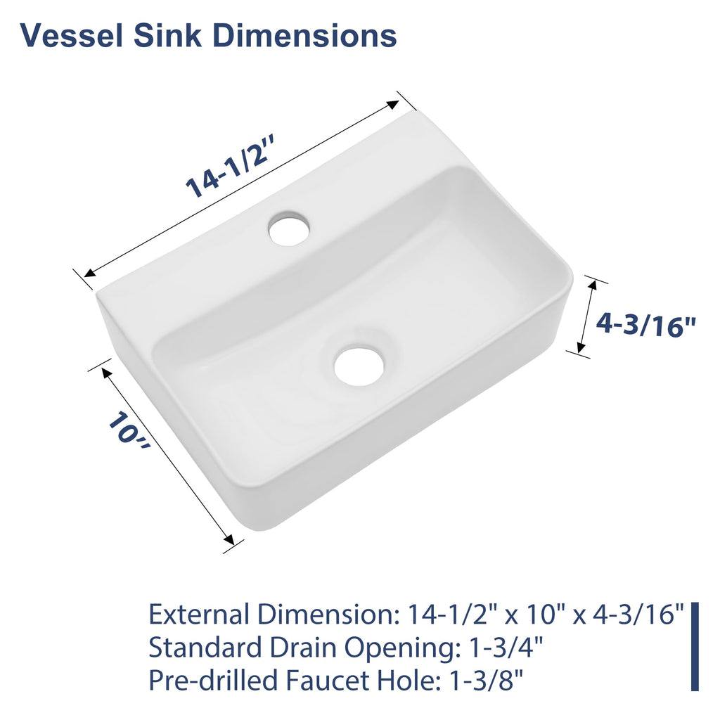 Lordear Wall Mounted Vessel Sink 16x11 Inch, U-Shape White Porcelain Bathroom Sink with Black Faucet and Support Pedestal Legs, Wall Hung Vanity Sink with Towel Rack for Small Bathrooms