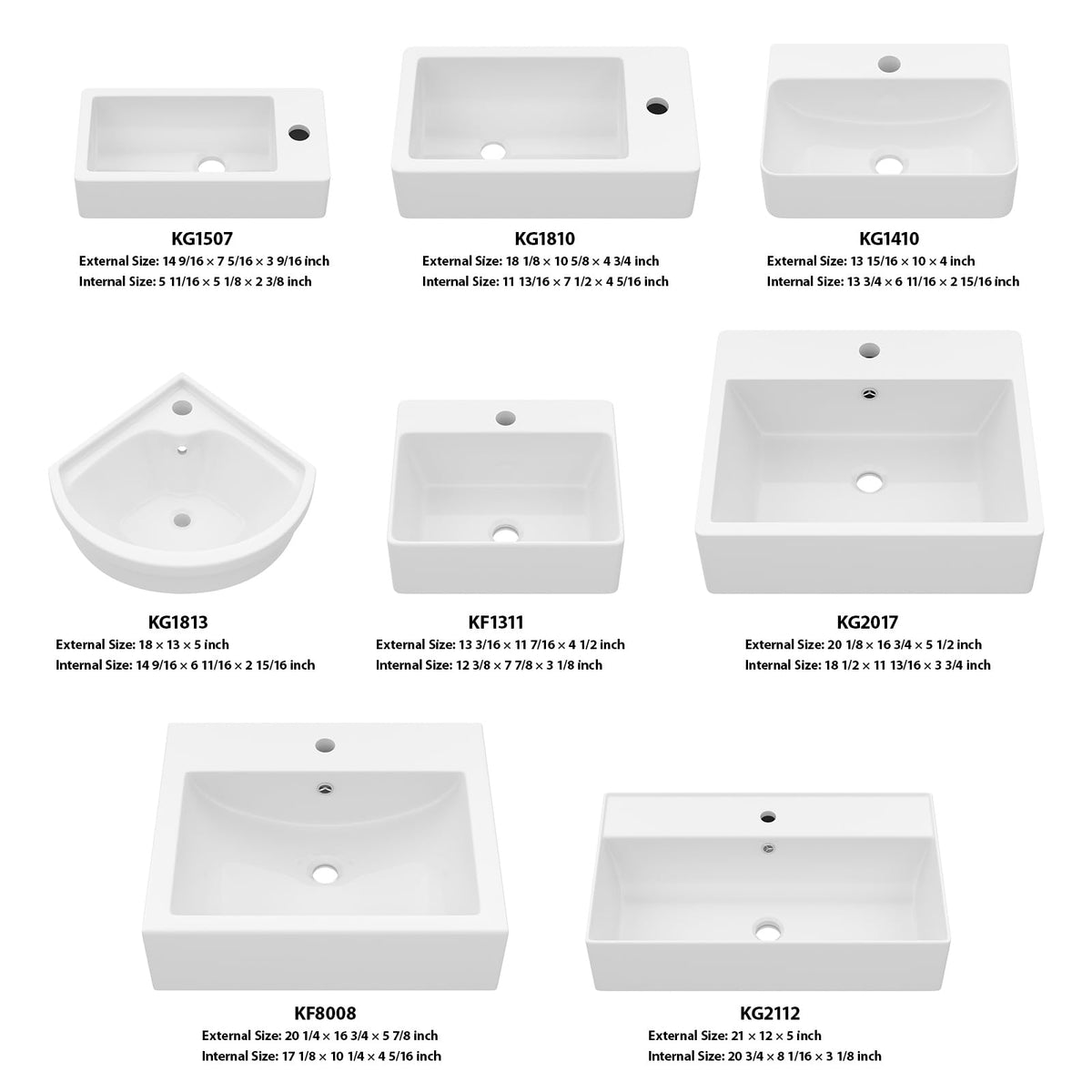 Kichae 16"x12" Vessel Sink Rectangle - Modern Above Matte Black Porcelain Ceramic Bathroom Vessel Vanity Sink Bowl Art Basin
