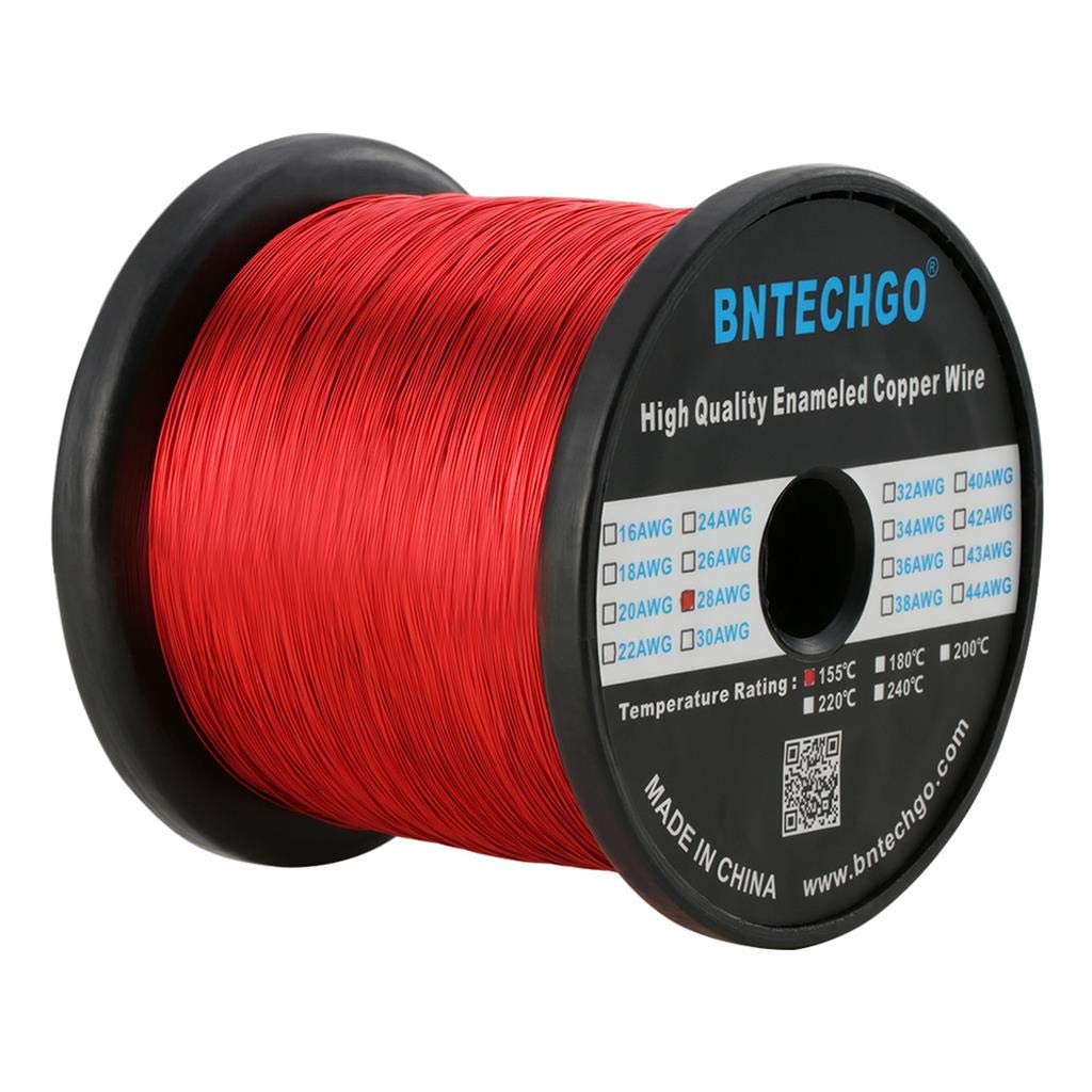 BNTECHGO 24 AWG Magnet Wire 3 lb Red Enameled Copper Wire 0.0197"(0.50mm)