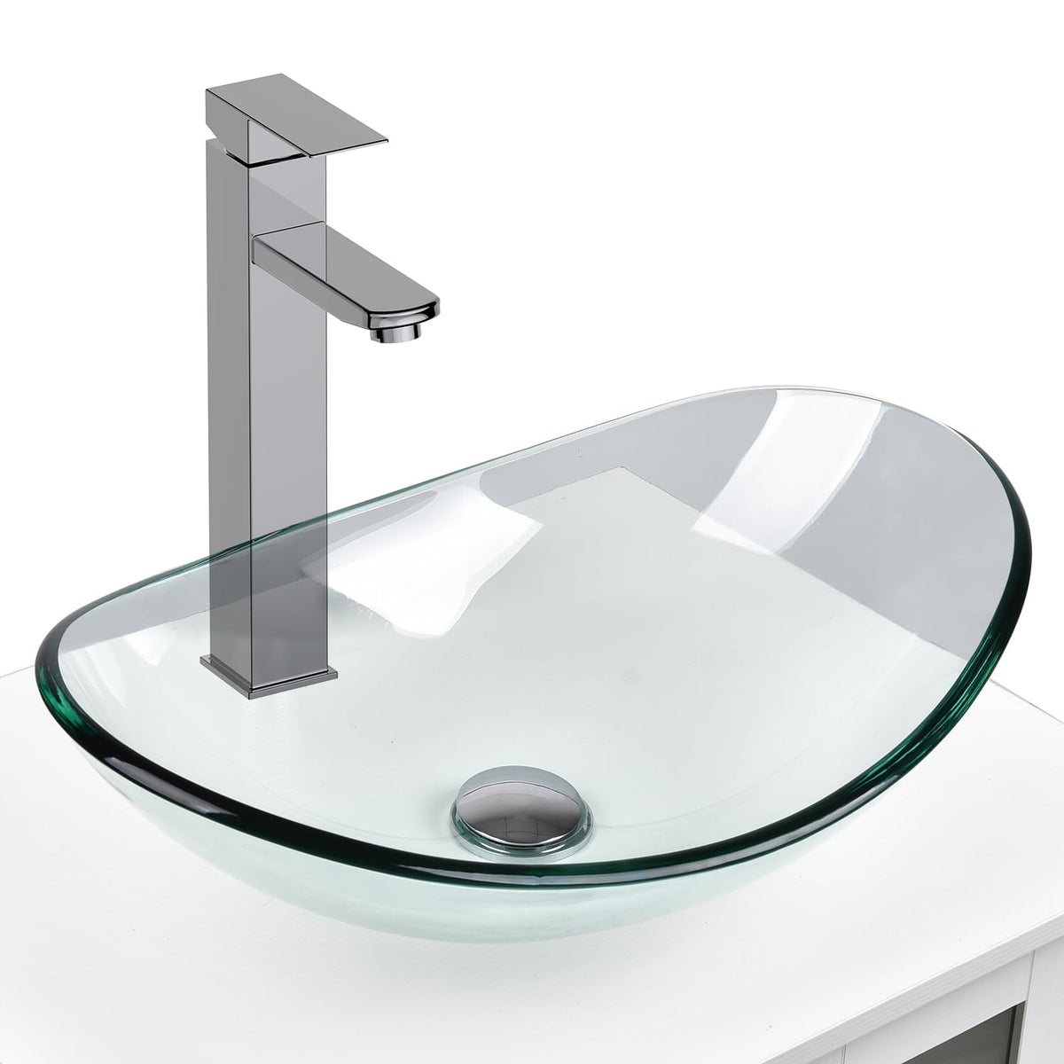 Bathroom Leaf Shape Artistic Glass Vessel Sink, Brown
