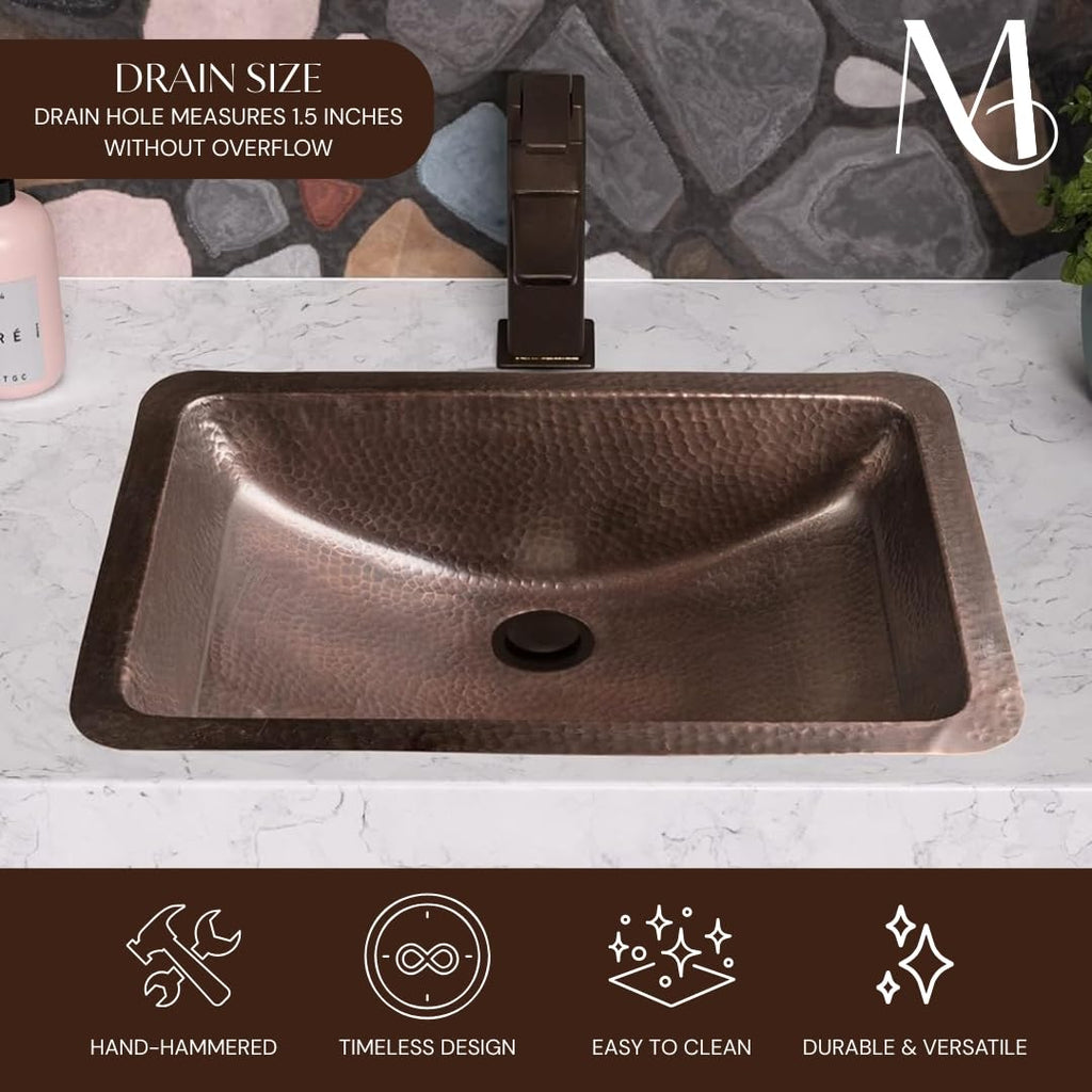 Monarch Abode Bathroom Sink â 21-Inch Venitian Dual Mount Undermount or Drop In Bathroom Sinks, Bathrooms Hand Hammered Matte Black Aluminum Vanity Sink for Countertop, Powder Room, Bath, or Restroom